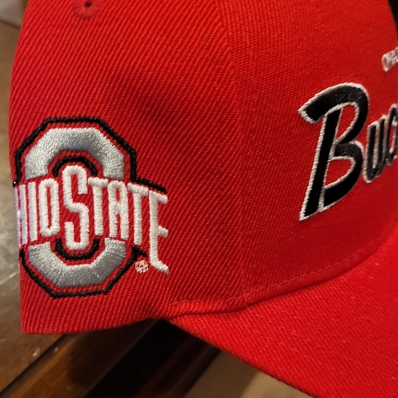 Mitchell & Ness Ohio State Red & Black Snapback Hat - Picture 3 of 6
